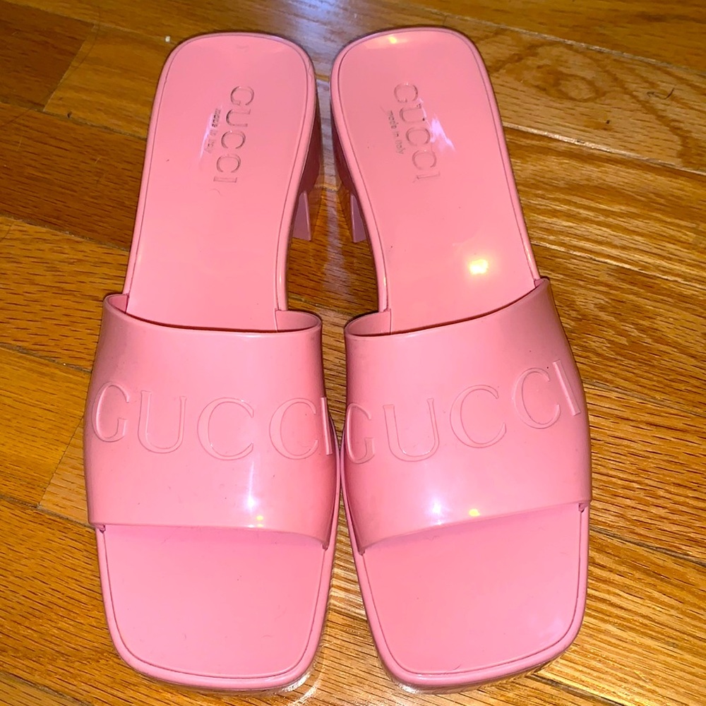 Pink Gucci Rubber Sandal